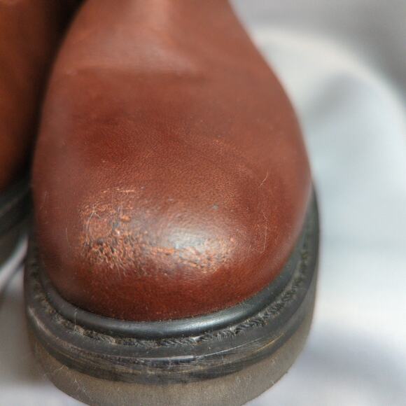 Rhino Work Boots Mens 9 Brown Leather Steel Toe 90222 Western - Picture 4 of 12